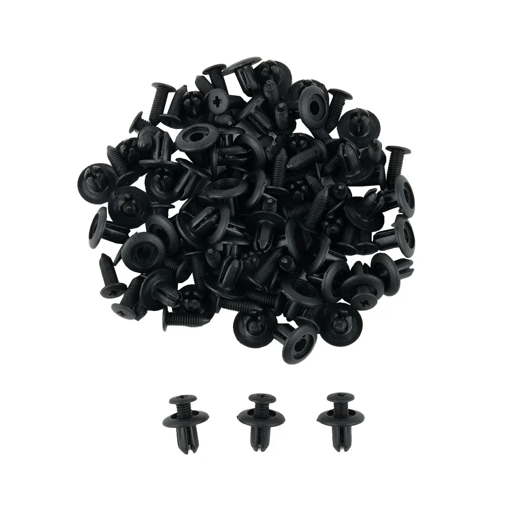 

Fixing Accessories 8mm Black Car Trunk Bumper Retainer Push Hole Fasteners Clips Tools Trim 50pcs Set Screw Fender