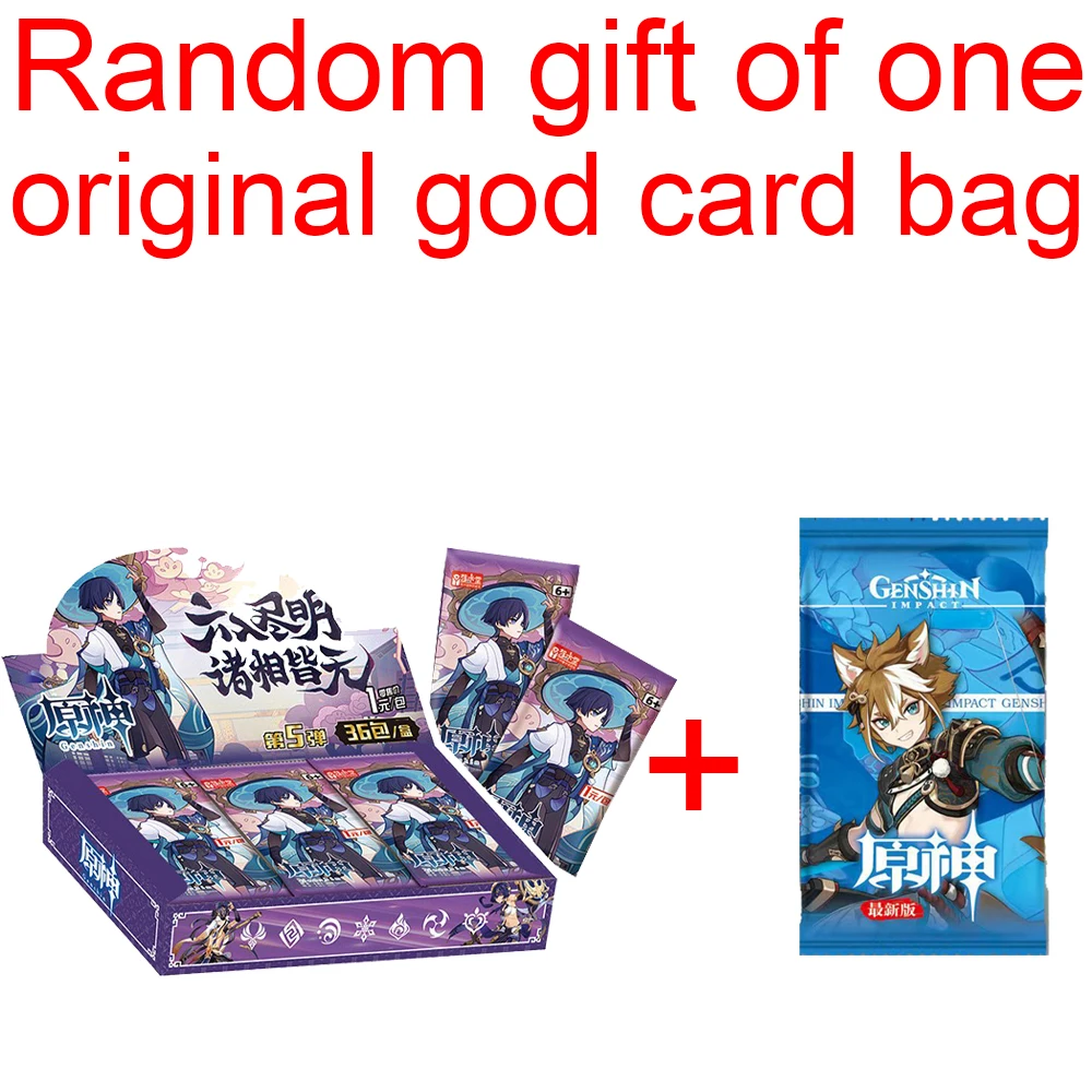 절판된 원신 임팩트 카드 애니메이션 게임 TCG 컬렉션 팩 부스터 박스, 희귀 SSR 주변 장난감, 어린이 가족 선물