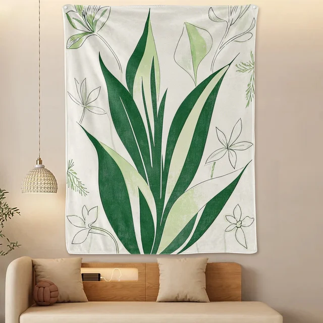 Green Snake Plant Blanket 5