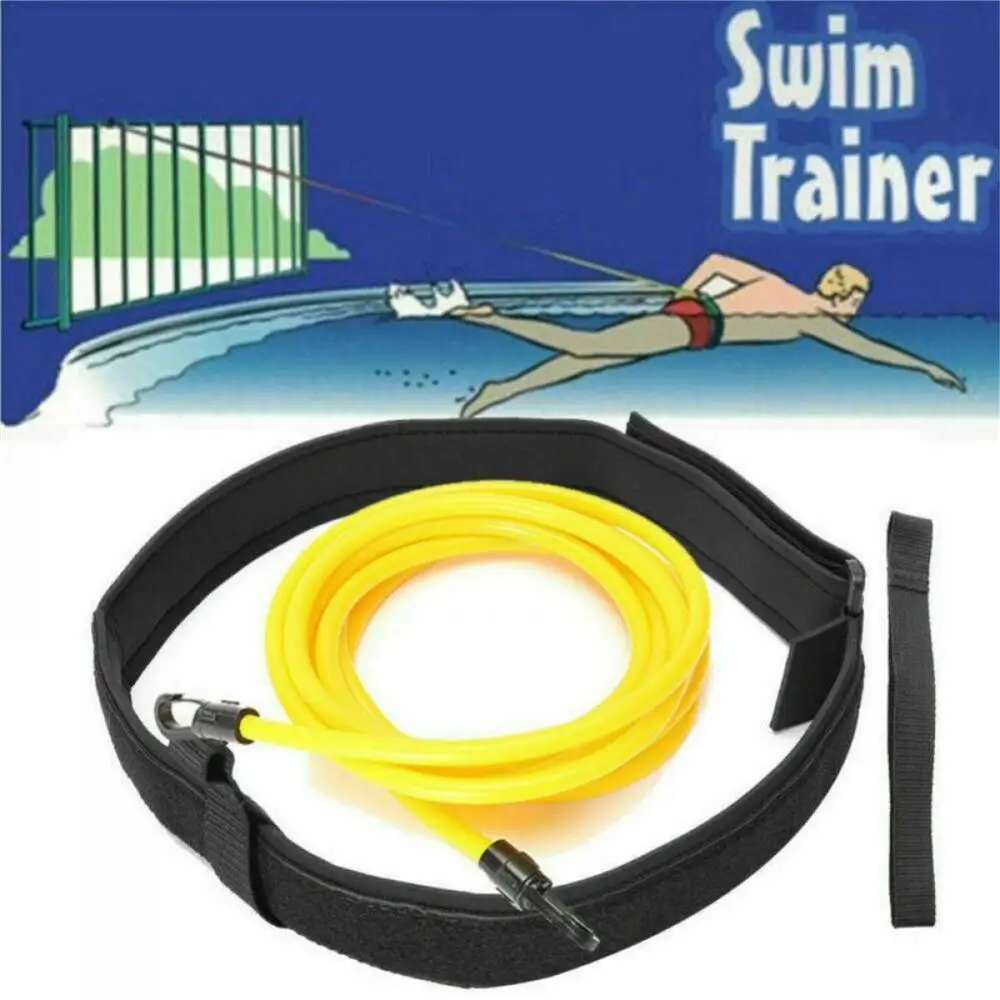 Adjustable Swim Training Resistance Belt Elastic Rope Swim Pool Training Band Latex Tubes Exerciser swim training belt