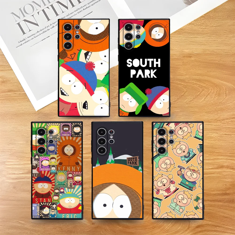 Cartoon S-South P-Park Handyhülle für Samsung Galaxy S25 S24 S22 S23 Ultra S21 S20 Plus 5G Frosted Non-Slip Full Cover Soft Case