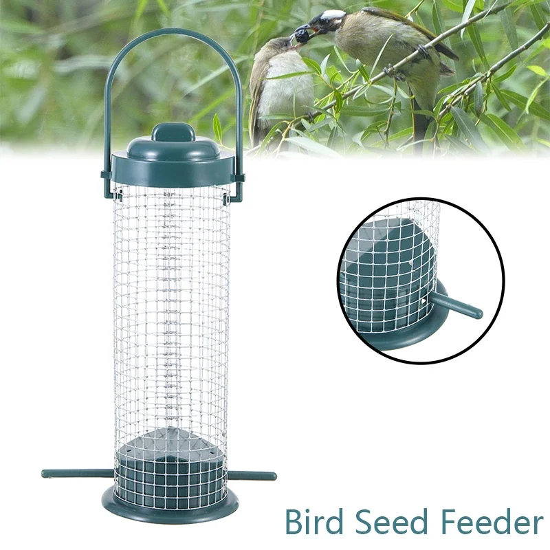 12/4PCS Green Outdoor Hanging Bird Feeder Plastic Wild Bird Peanut Seed Nut Feeder Hanger Supplies Standing