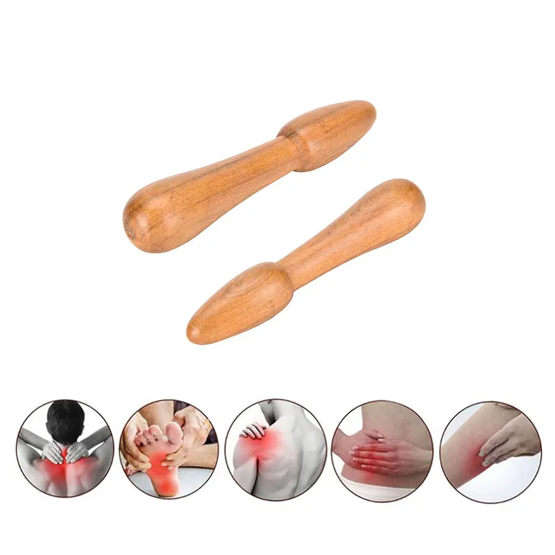 1PC Fragrant Wood Finger Acupressure Point Acupuncture Meridians Scraping Meridians Lymphatic Drainage Massage Stick
