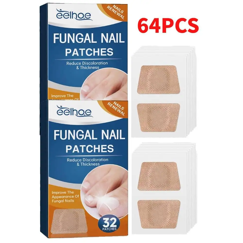 64PCS Foot Nail Repair Patch Grey Fungal Nail Thicken Soft Paronychia Infection Hand Correction Sticker Ingrown Toenail