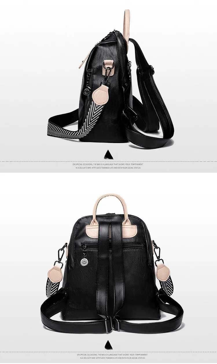 2024 Spring/Summer New Trendy Korean Edition Fashion Multi functional Soft Leather Backpack Large Capacity Women's Travel Bag_desvips.com