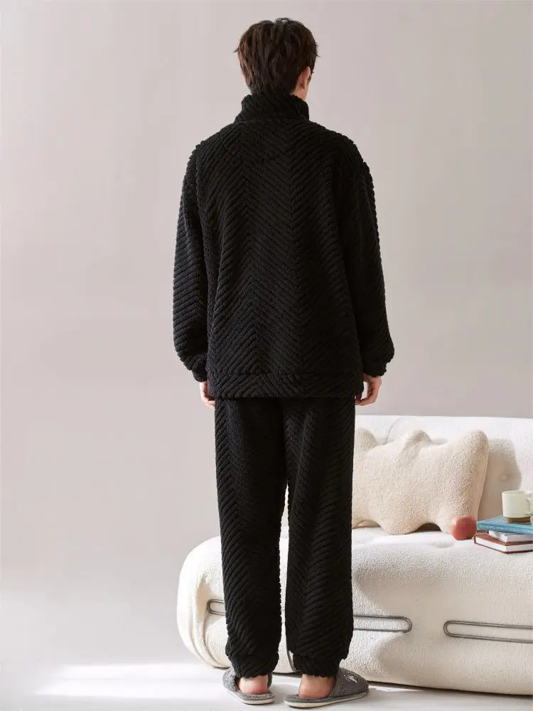 Matching Pyjamas for Couples Warm Winter Man Cotton Pajama Fur Pajamas Thick Home Clothes for Men Men's New Sleepwear One Piece