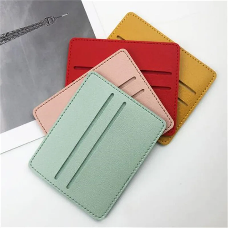 2 Slot Slim PU Leather Credit Card Holder Wallet for Women Men