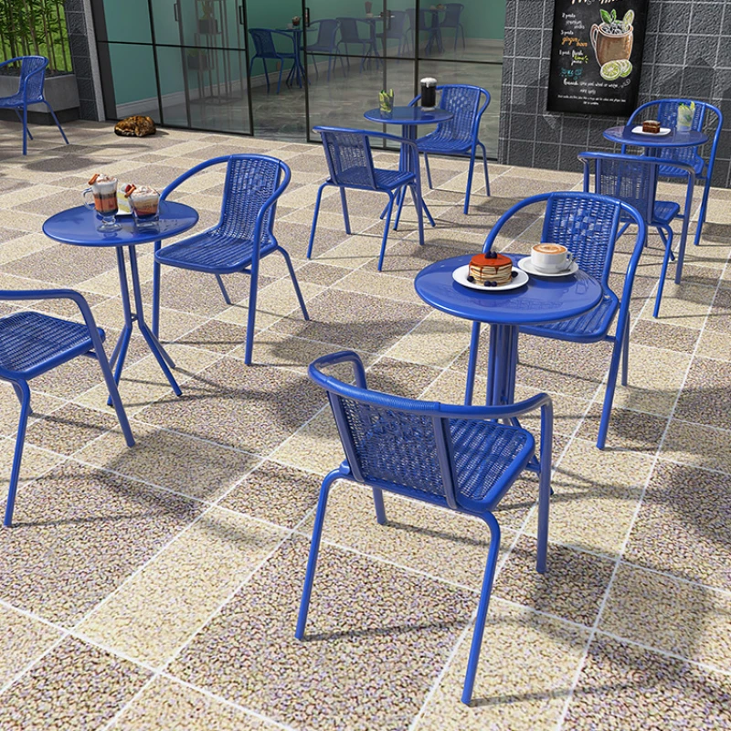 Bar Outdoor Tables Dining Outdoor Leisure Wrought Iron Chairs Garden Courtyard Salon De Jardin Garden Furniture Sets WK50HY