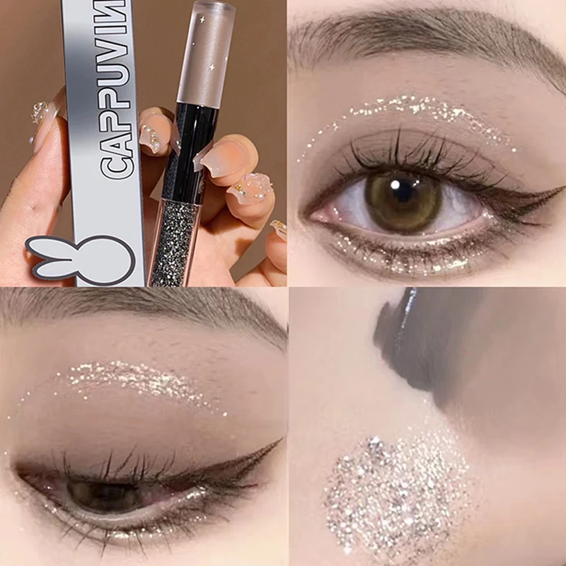 Black Matte Liquid Eyeshadow Stick Pearlescent Eyeliner Glitter Sequins