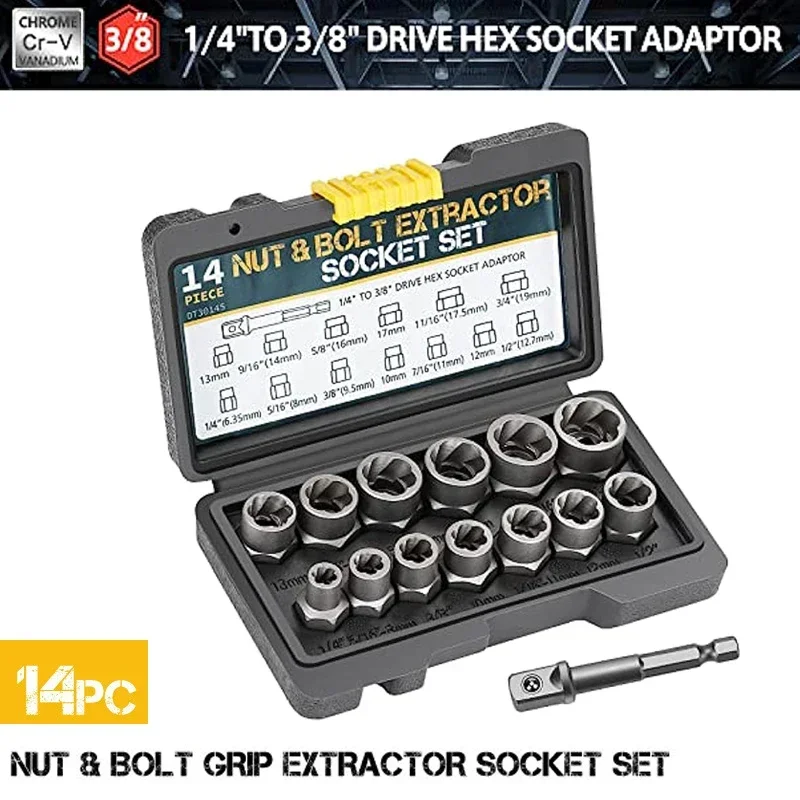 GOTOTOP Dissolvant D'écrou Hexagonal 10 Pièces Extracteur D'écrou Cassé Extracteur Hexagonal