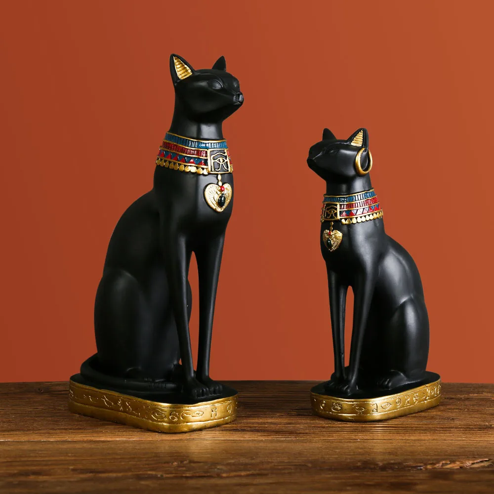 

Скандинавская Статуэтка черного кота Бога из смолы, винтажная гостиная, домашний декор, египетская Статуэтка Фараона, хранитель, статуэтка животного, ремесленное украшение, подарок