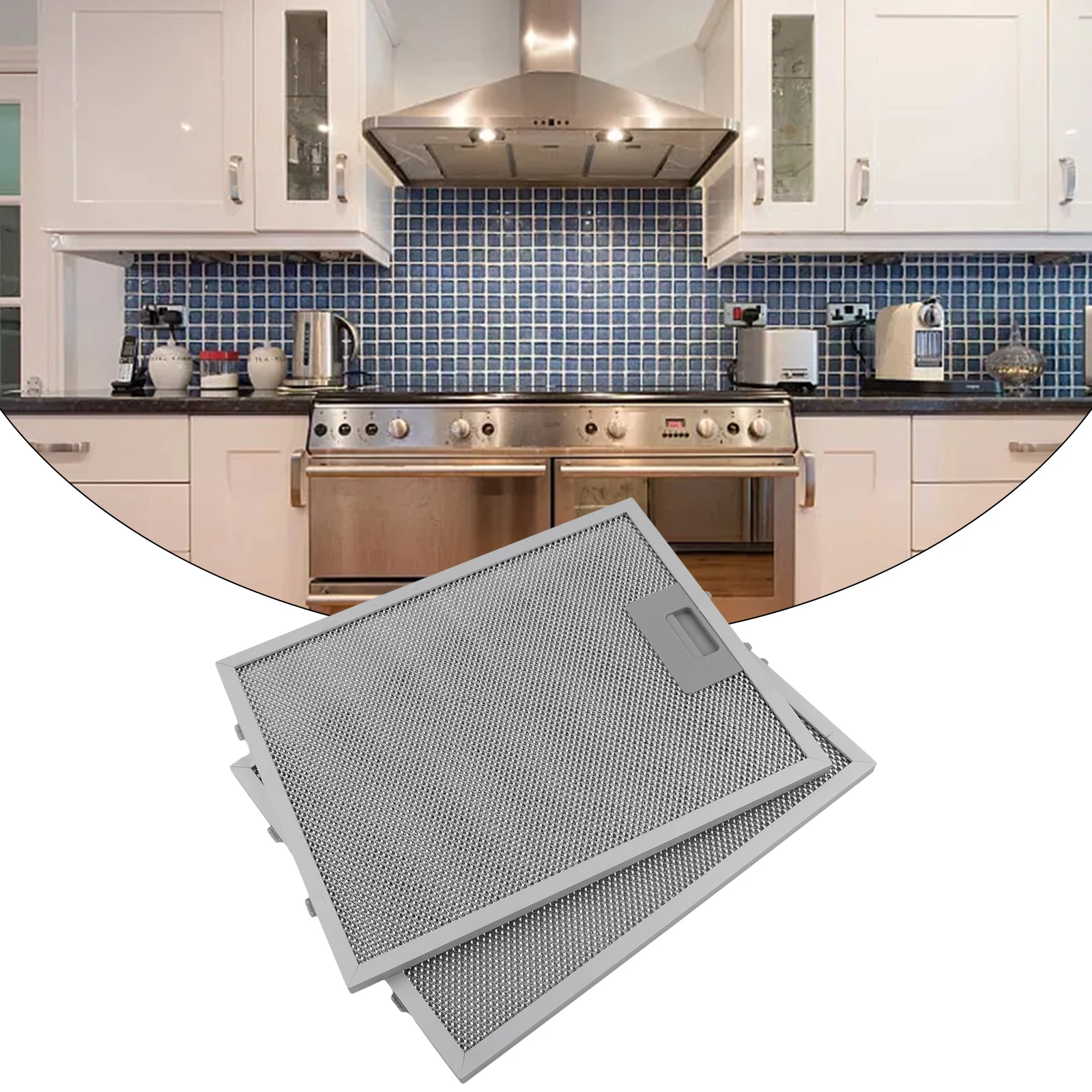 

For Range Hood Filter Stainless Steel 2PCS 320x260x9mm Aluminized Grease Replacement Widely Applicable Affordable