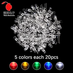 Multicolor Light Emitting Diodes Electronics Kit - Assorted LED Diodes in Various Sizes and Colors (5MM-Transparent-Kit)