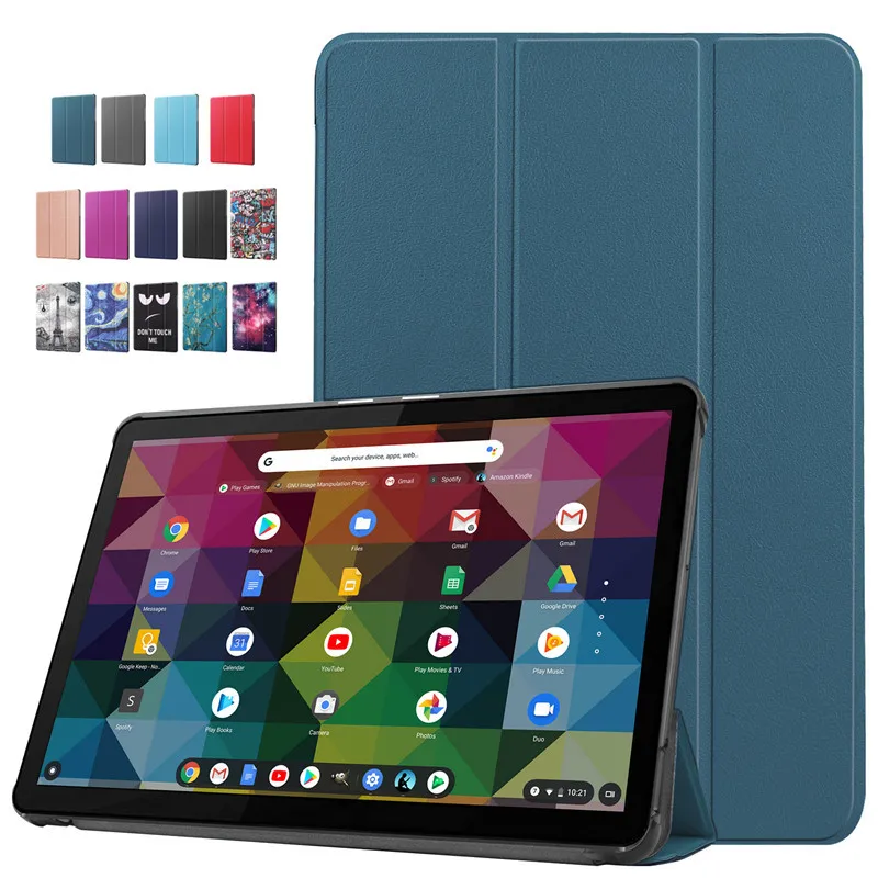 Capa Dobrável para Lenovo Chromebook Duet Capa de Couro pu 10.1 Polegadas