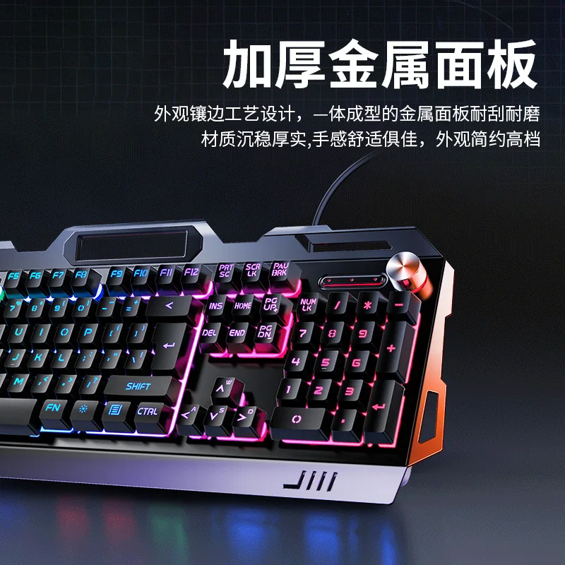 Teclado e Mouse Conjunto em Rgb para Gamer Teclado e Mouse Fone de Ouvido Backlit Usb com Fio para Computador Laptop Laptop - Imagem 3