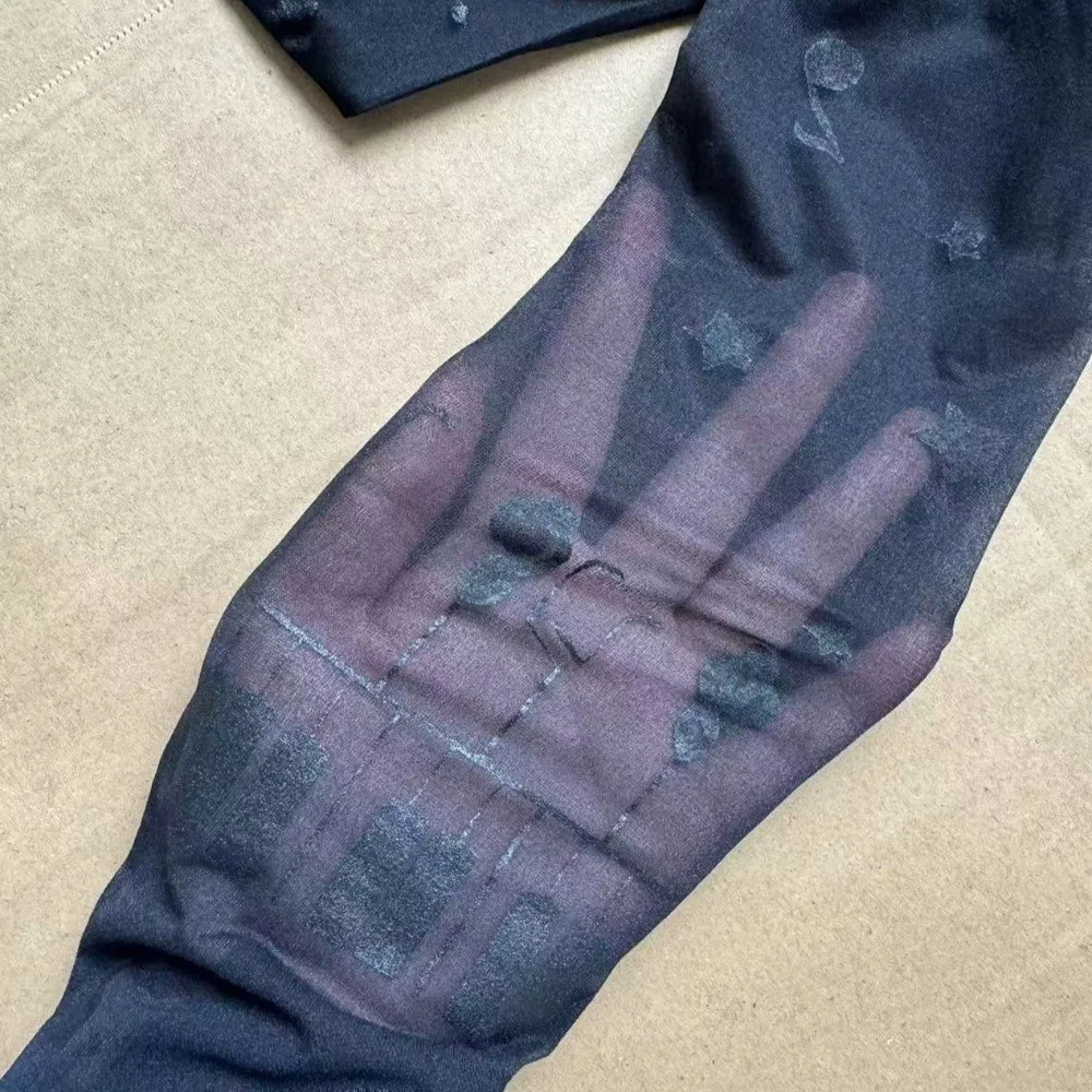 Fashion Ultra-Thin Patterned Stockings Stretchy Fabric Symbol Print Pantyhose JK Style Piano Tights Club Party