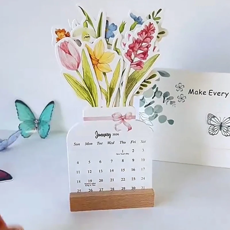 Calendrier 2026, 9,06 Pouces Bloomy Flower Flower Planner