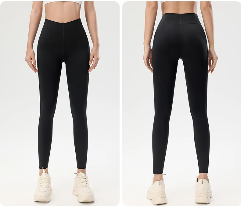 Hoch taillierte Bauchkontrolle und Gesäßstraffung, Yogahose, rote lange Yoga-Hose zum Tragen im Freien beim Training, eng anliegend – Detail 11