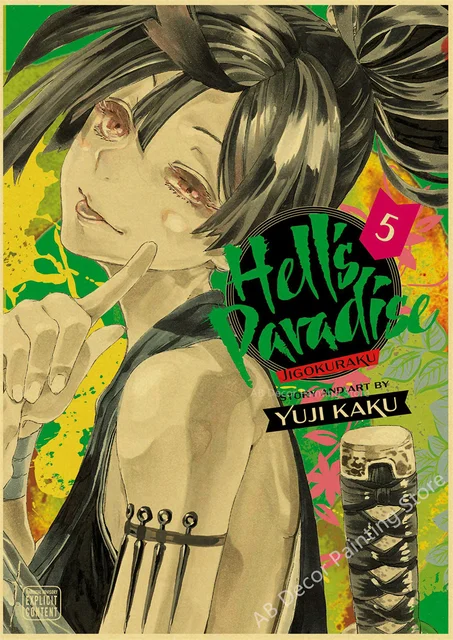 Hell's Paradise Jigokuraku Anime Posters Japanese Manga Poster Aesthetic  Posters for Bedroom Wall Art Paintings Canvas Wall Decor Home Decor Living