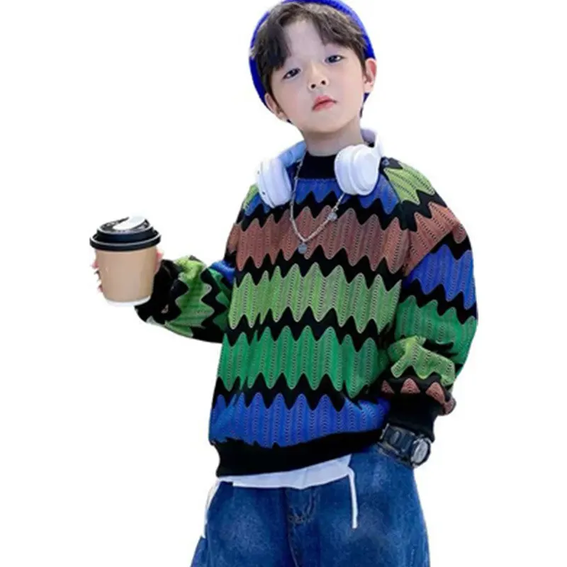 

2023 New Fashionable Print Pullover Long Sleeve Cotton Children's Bottoming Shirt T-Shirt Spring Autumn Soft Sweatshirt Clothes