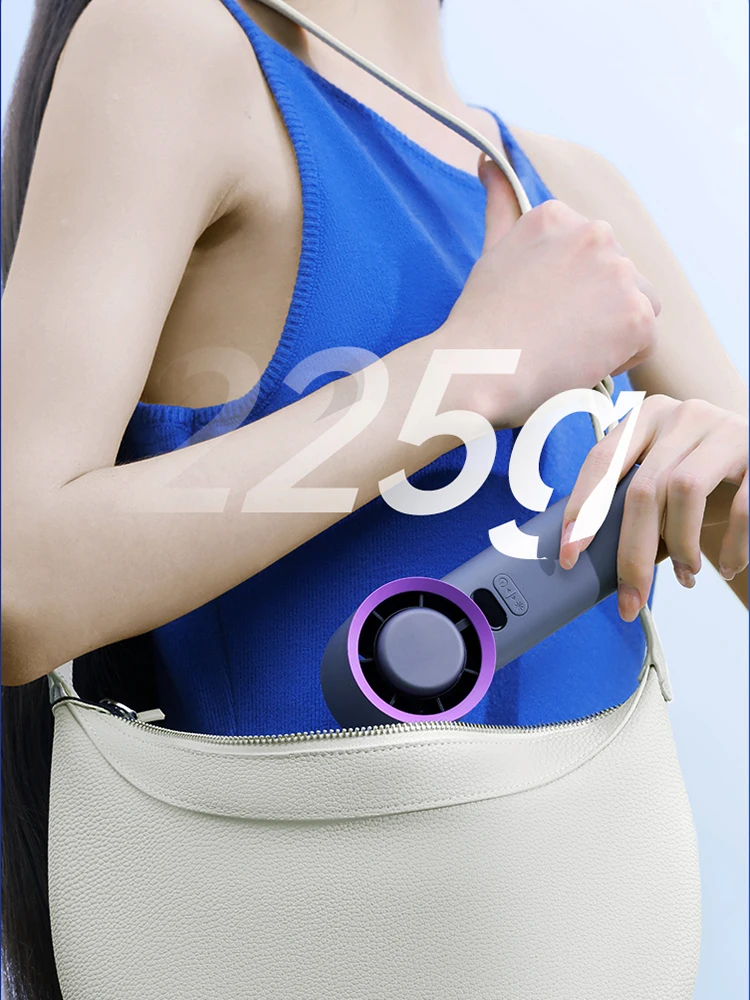 Turbo Track Wearable Fan - Rechargeable Personal Cooling Fan With Belt Clip, 5 Speed Settings