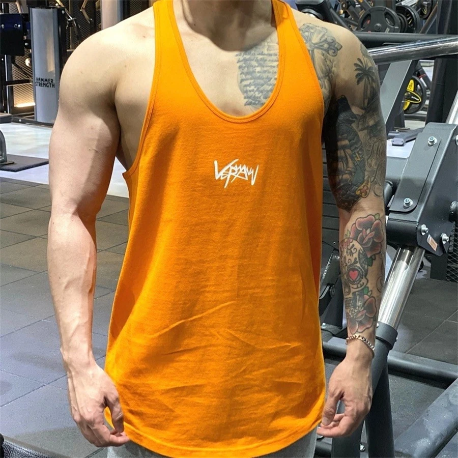 

Muscleguys Mens Gym Clothing Workout Tank Tops Fitness Bodybuilding Low Cut Armholes Vest Muscle Singlets Activewear Tanktop