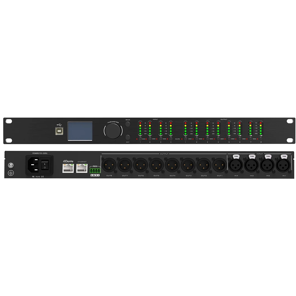 Paulkitson Professional Audio Processor 4 In 8 Out With Dante Network Dps Digital Audio Processor Fir Speaker Management System audio interface audio processor