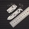 1PC Mini Folding Knife Steel Portable Camping Survival Knife Pocket Folding Knife Self-defense Keyknife Keychain Pendant 6