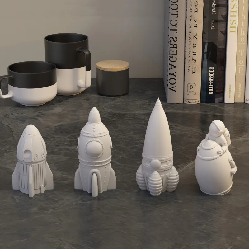 3D Space Astronaut Silicone Candle Molds Handmade Aerospace Themed Plaster Crafts Resin Cement Mold Home Art Casting Tools silicone mold silicone candle mold aromatherapy candle mold silicone candle molds candle mold beeswax mold