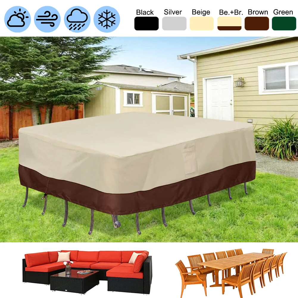HEAVY DUTY Outdoor Waterproof Patio Furniture Set Cover Garden Rain Snow Wind-Proof Anti-UV Cover for Sofa Table Chair 55 Sizes chair cover patio furniture cover chair dust cover