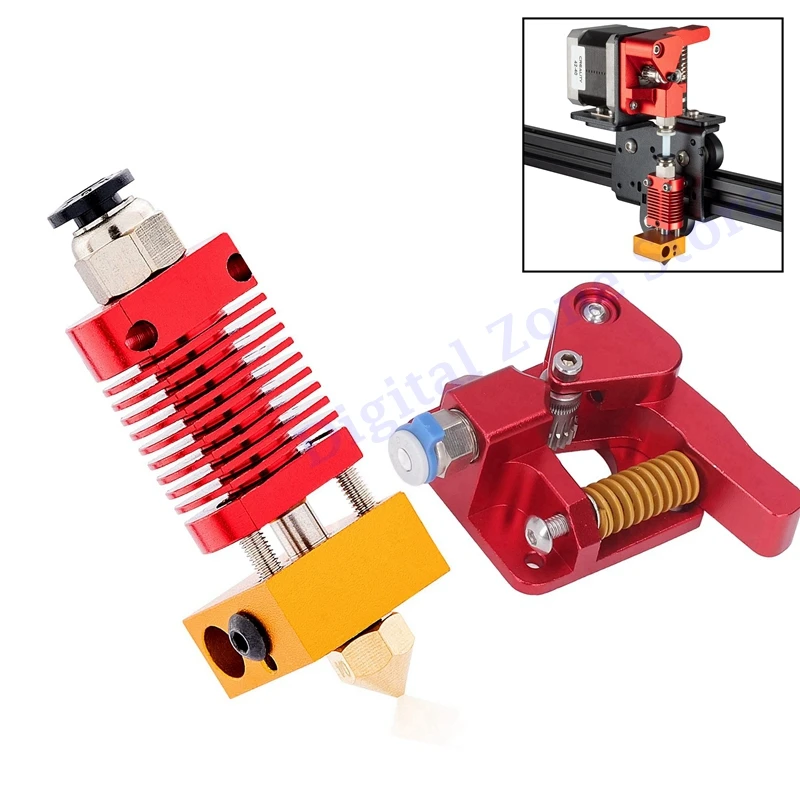 

3D Printer Upgrade Dual Gear Extruder Drive Feed Kit, Assembled Extruder Hotend Kit Parts for Ender 3, CR10, CR-10 Pro, CR-10S