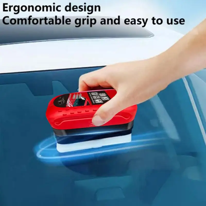 Car Glass Oil Film Remover Glass Polishing Compound Windshield Cleaner Car Glass Polishing Clear Window Auto Detailing Brush