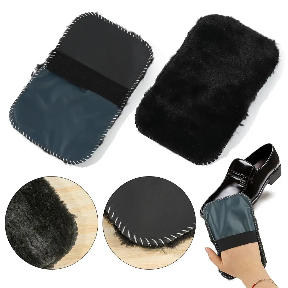Shoe Gloves Shoe Care Brush Shoes Cleaner Soft Wool Plush Random Color Polished Gloves Wipe Shoes Handbag 5