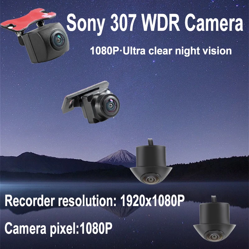360 Panoramic Camera 360 Degree Camera Carsanbo 360 degrees Panoramic All Around View Camera Car Bird's Eye View System Parking Monitor 1080P Sony 307 WDR Universal