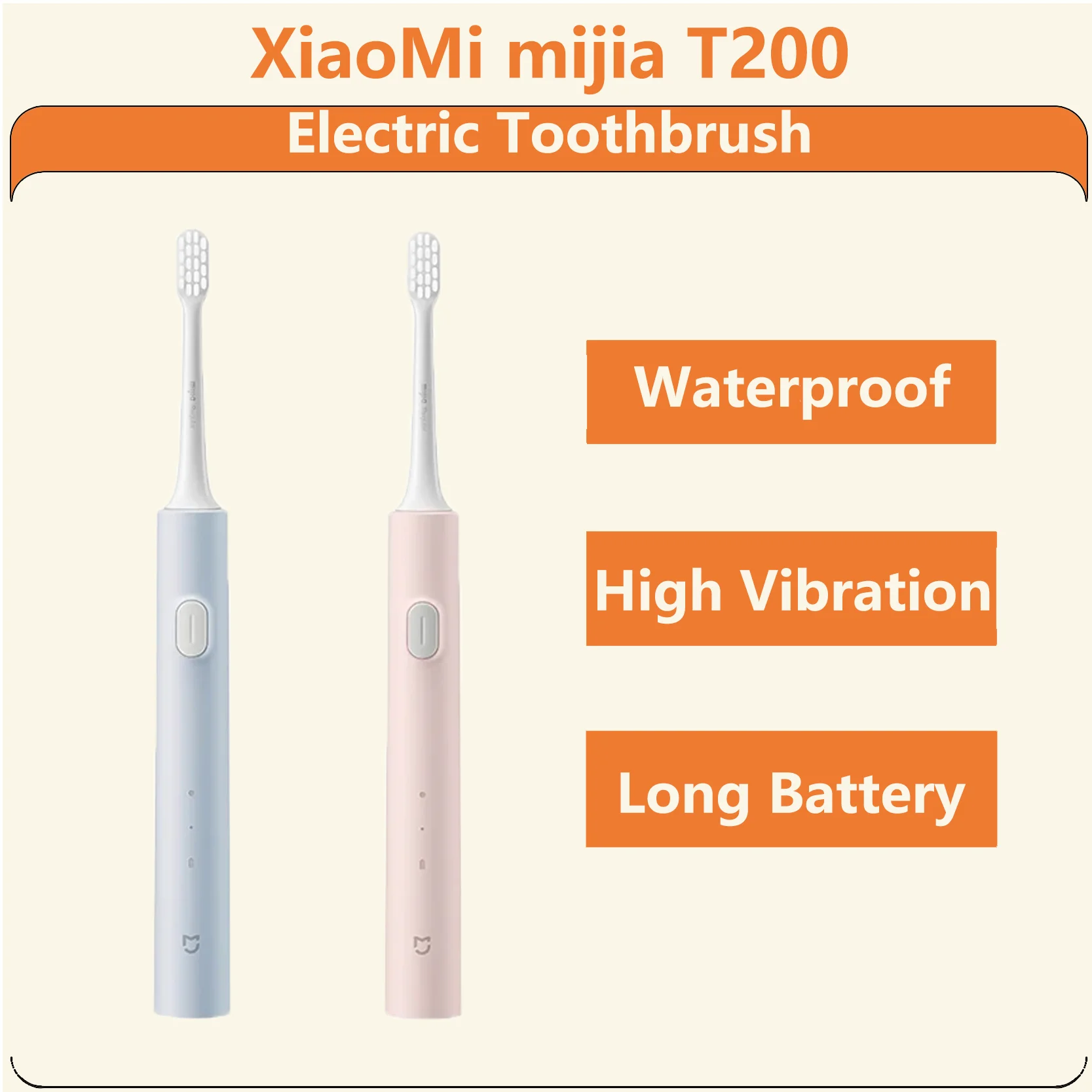 Iconic Brand mijia  T200 Sonic Electric Toothbrush Type-C Charging IPX7 Water Proof Antibacterial Bristles Original Iconic Brand Toothbrush
