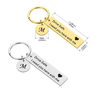Custom Drive Safe Keychain A Z 26 Initials Lettering Men Women Boyfriend Husband Key Chain Birthday