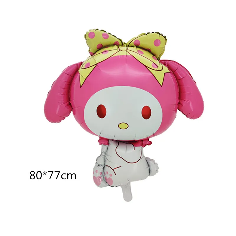 Globo temático de Sanrio con forma de perro canela, pudín de melodía Kulomi, globo decorativo de cumpleaños con forma de perro