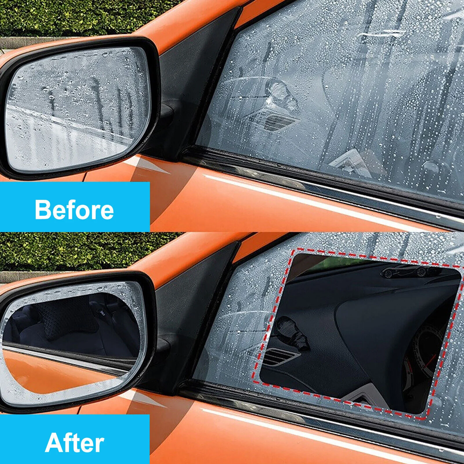4Pcs Car Rearview Protective Side Windows Sticker Anti Fog Glare Rainproof Waterproof Mirror Film Clear Nano Coatin rearview mirror rain shield car rainproof film rearview mirror rain eyebrow rearview mirror rain guard car mirror film