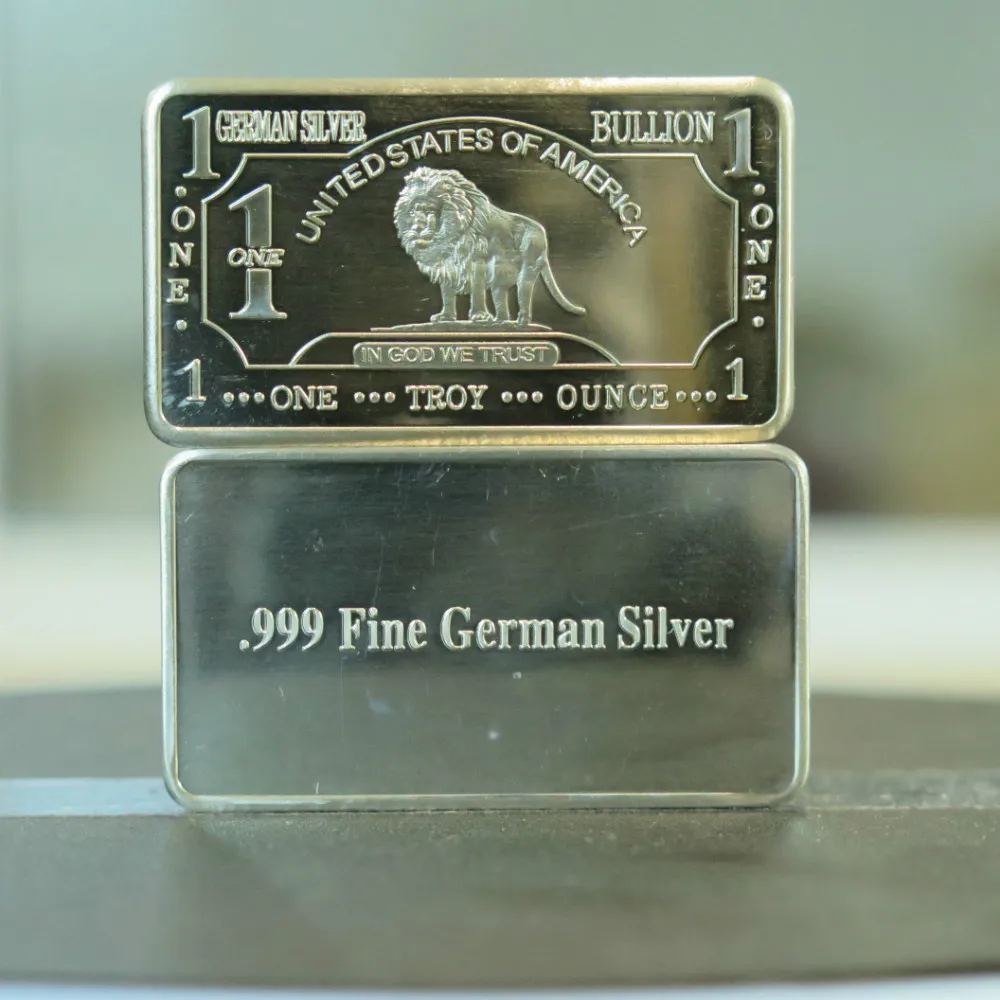 A157L Fine Germany Silver Mint 1 Troy Ounce Lion Bullion Bar