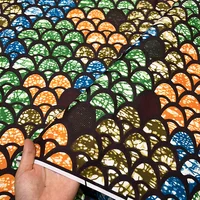 1pc Damask Fabric 5.48meter African Wax Fabric,Ghana Kente Design African Printed Wax Fabric Nigeria Ankara Kitenge Pagnes 6