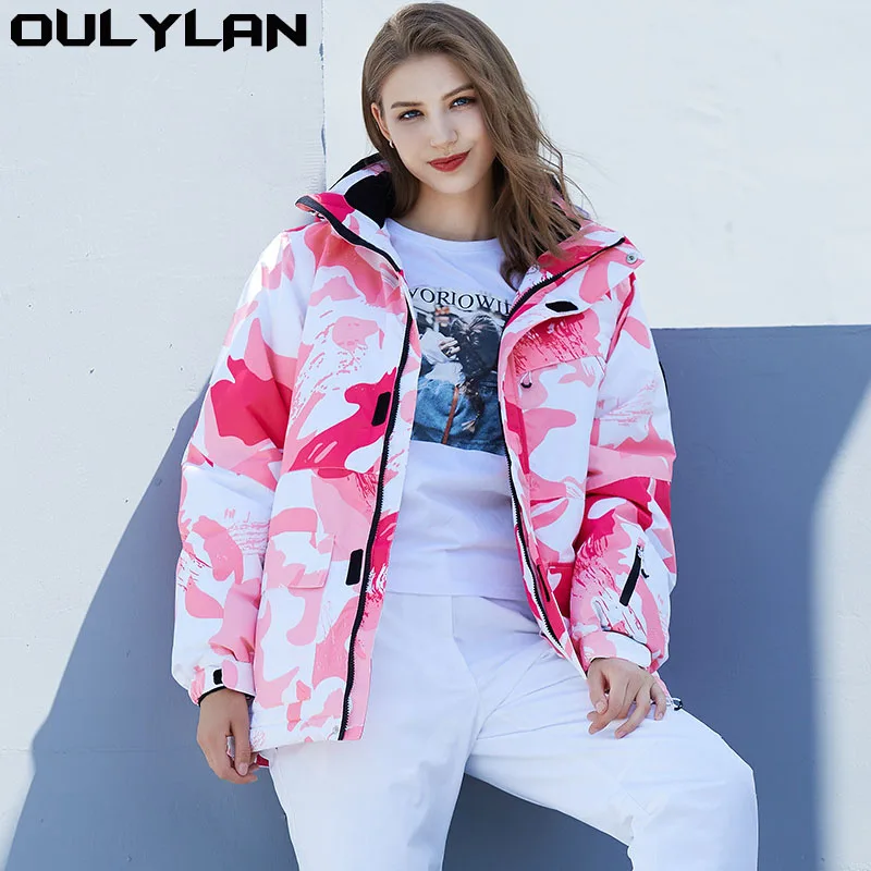 

Oulylan Women's Winter Snow Suit Jackets Snowboarding Clothing Skiing Costume 10k Waterproof Windproof Ice Coat Jackets