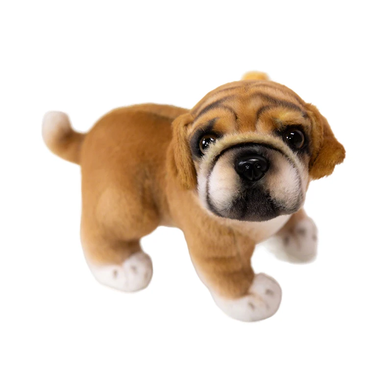 Cute 22cm Standing Bulldog Puppy Plush Toy – Adorable Turning Head Dog Plushie Birthday Gift