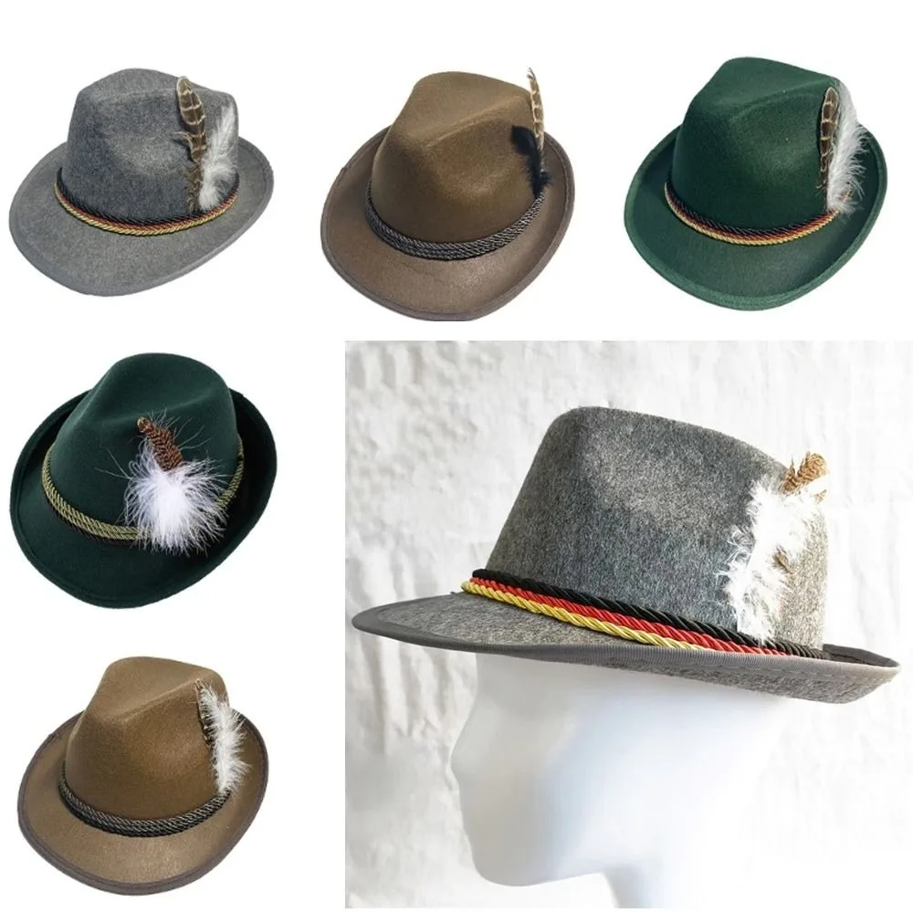 Adult Oktoberfest Hat Nicky Bigs Novelties German Bavarian Swiss Dress Up Felt Alpine Tyrolean Lederhosen Costume Fedora adult oktoberfest hat