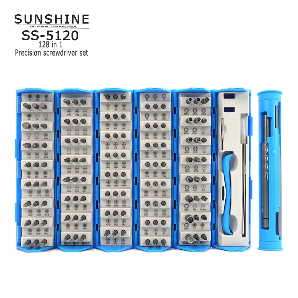 

Набор прецизионных отверток SUNSHINE 128 в 1, упаковка с магнитной катушкой, 120 штук товара, инструменты для ремонта домашнего использования