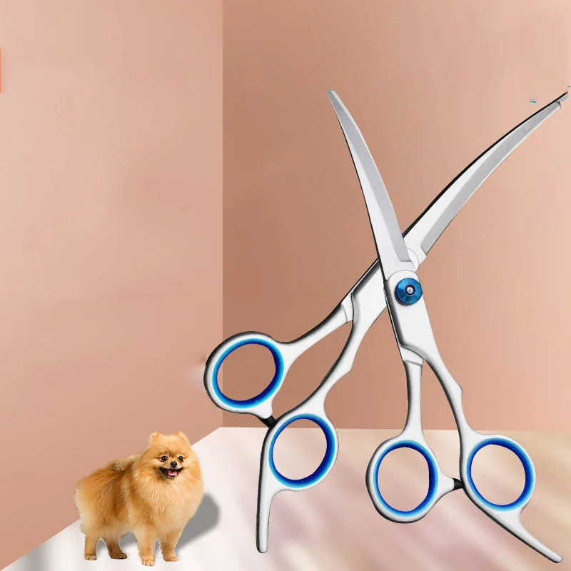 Dog Grooming Scissors Safety Round Tips Heavy Duty Titanium Stainless Steel Up-Curved dog grooming scissors