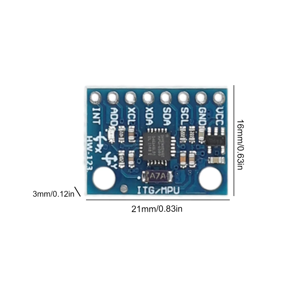 GY-521 MPU-6050 3 Axis Analog Gyro Sensors 16 Bit Data Output 3 Axis Accelerometer Module IIC I2C MPU6050 Module for Arduino