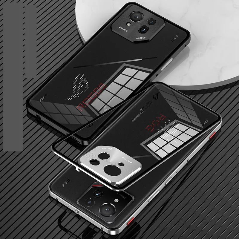 For ROG Phone 9 Pro Case,Metal Aluminium Magnet Shockproof Shell,Camera Protection Transparent Phone Case Funda For ROG Phone 9 2