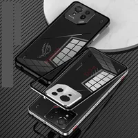 For ROG Phone 9 Pro Case,Metal Aluminium Magnet Shockproof Shell,Camera Protection Transparent Phone Case Funda For ROG Phone 9 2
