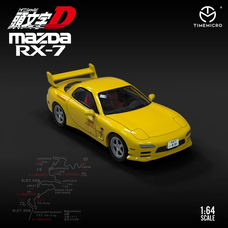 TIME MICRO 1:64 Initial D AE86 & RX 7 Sports Car Diecast Model Car for Collection & Display 