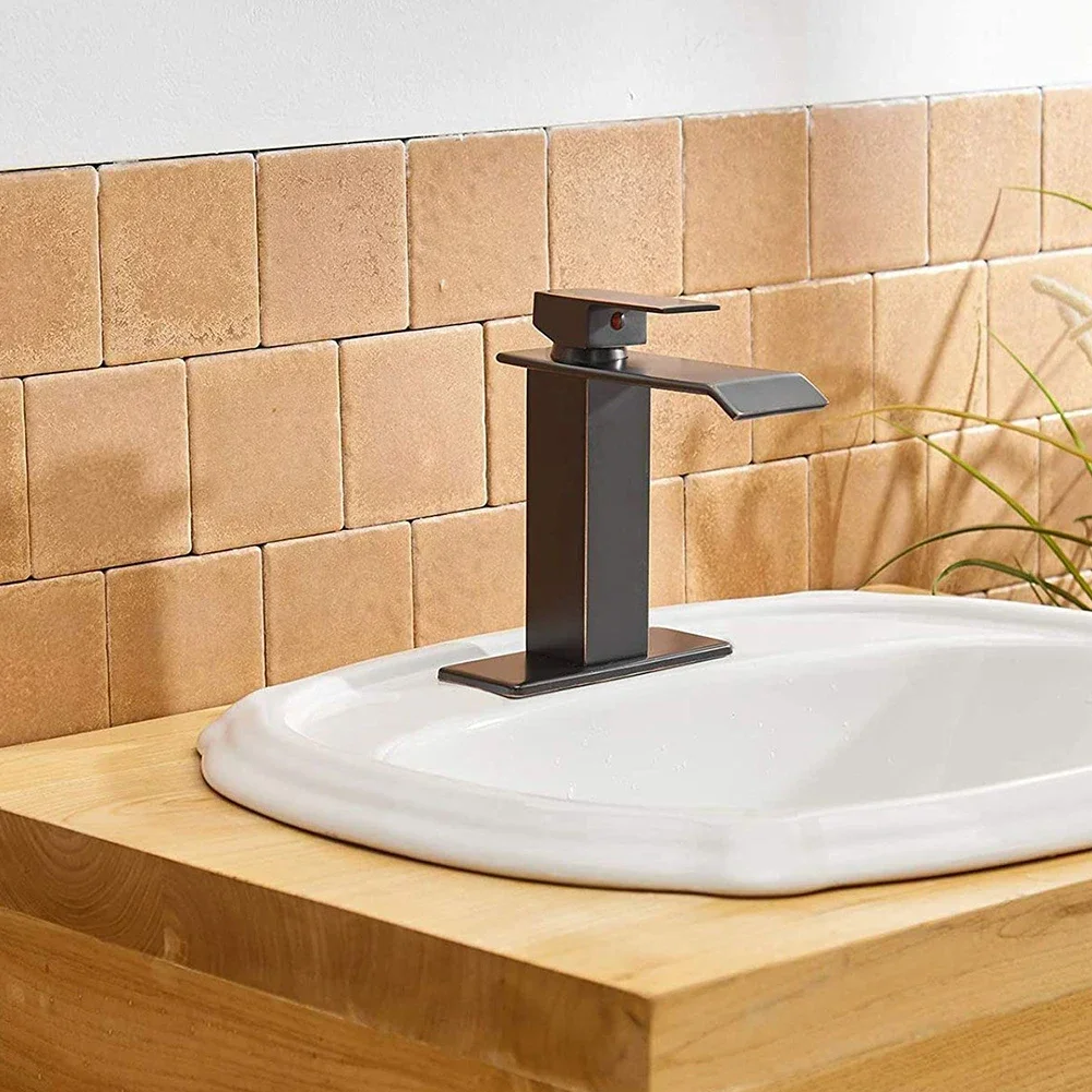 Faucet Plate Hole Tap Cover Deck Plate Black , Gold , Silver 304 Stainless Steel Bathroom Kitchen Sink Faucet Cover